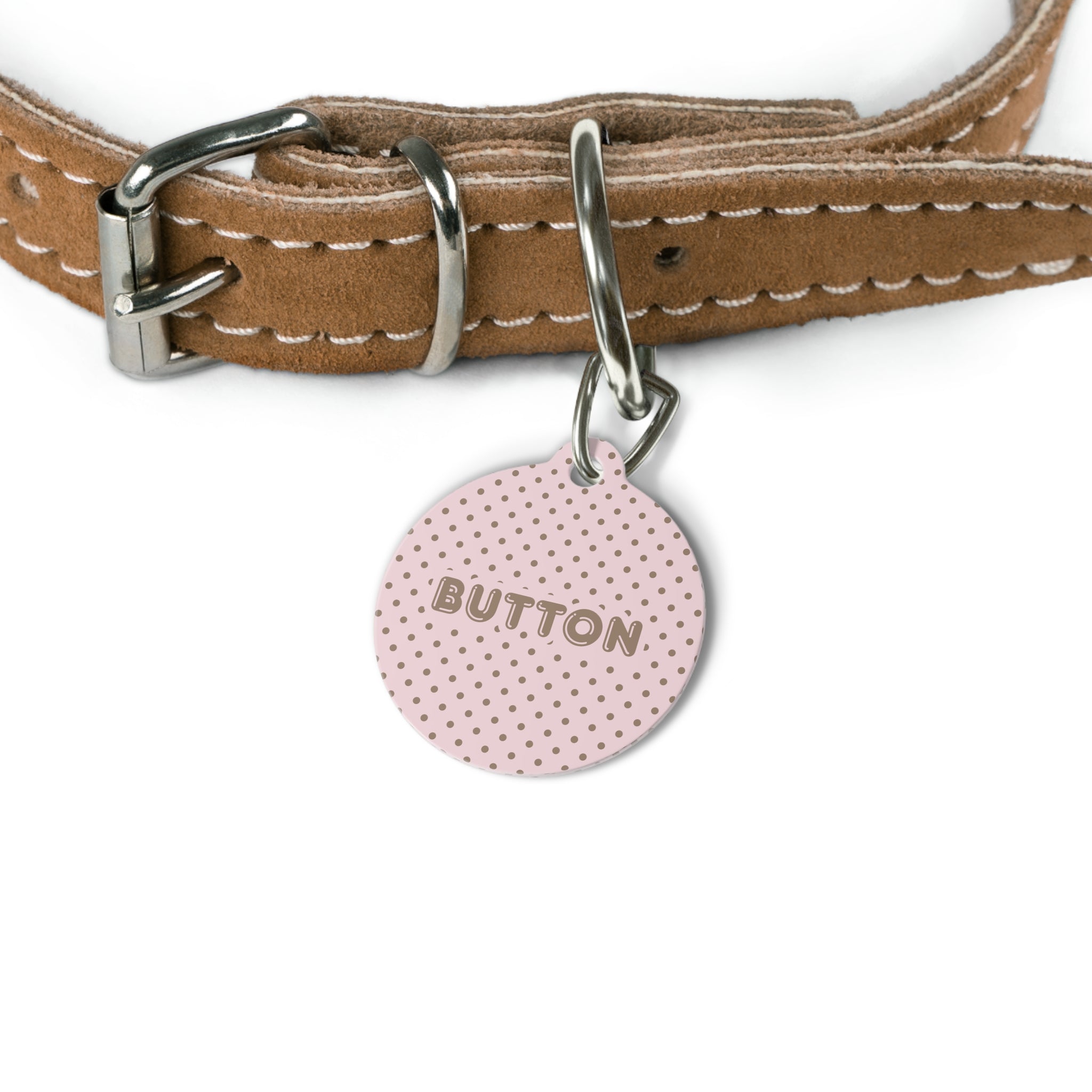 Pink Polka Dot Pet ID Tag