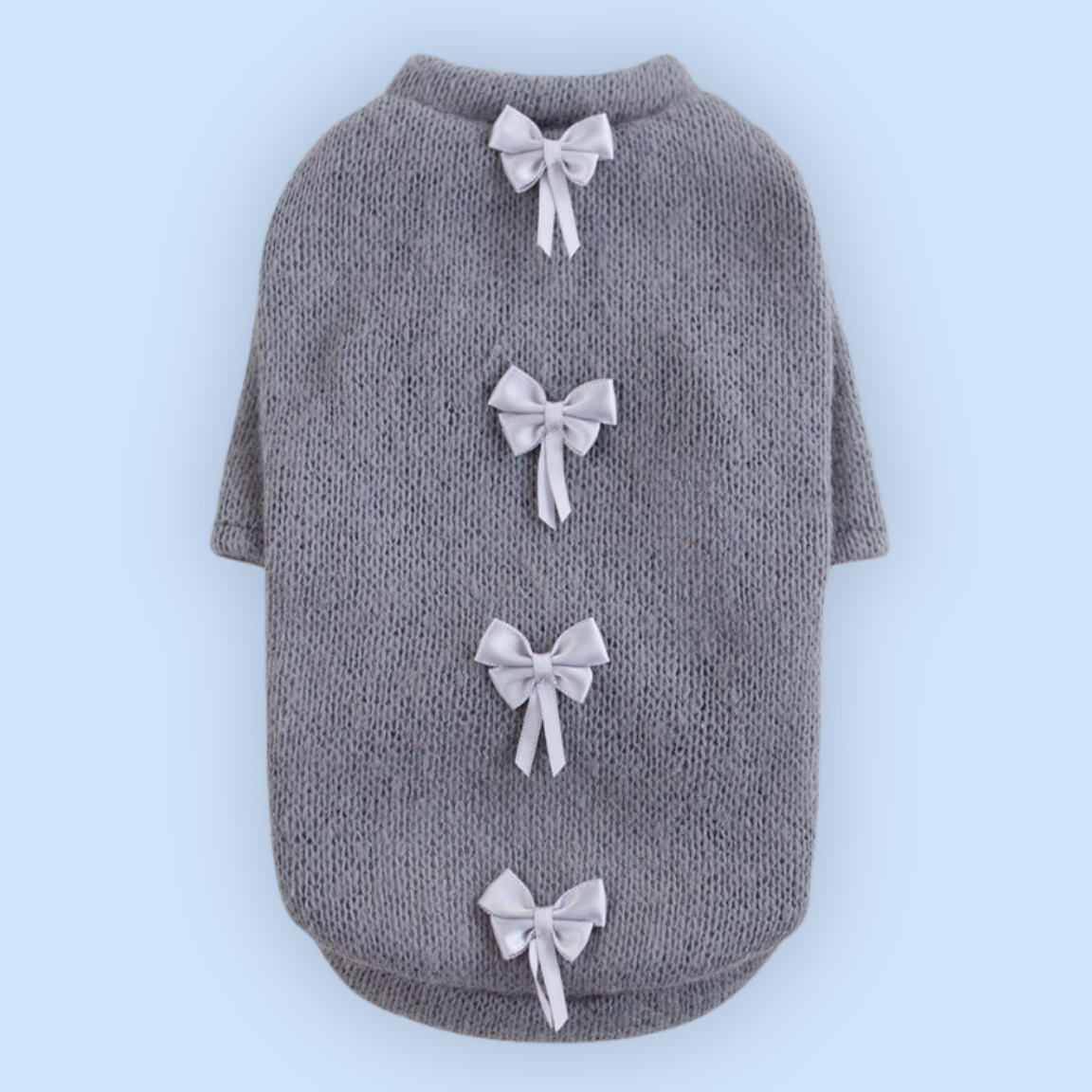 Dainty Bow Pewter Dog Sweater