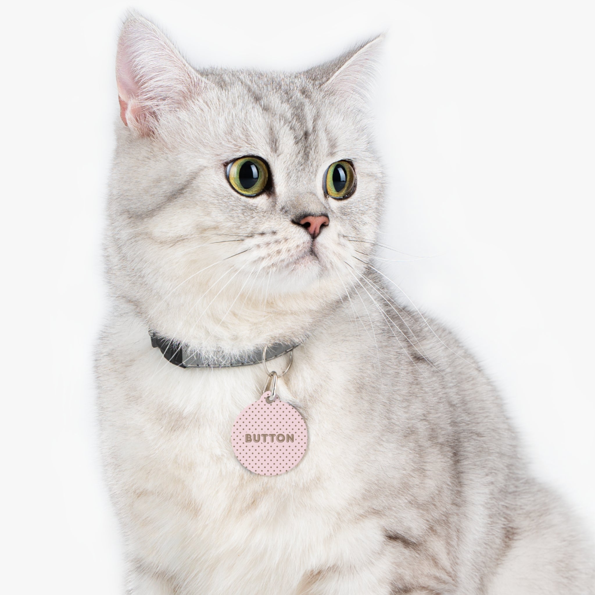 Pink Polka Dot Pet ID Tag
