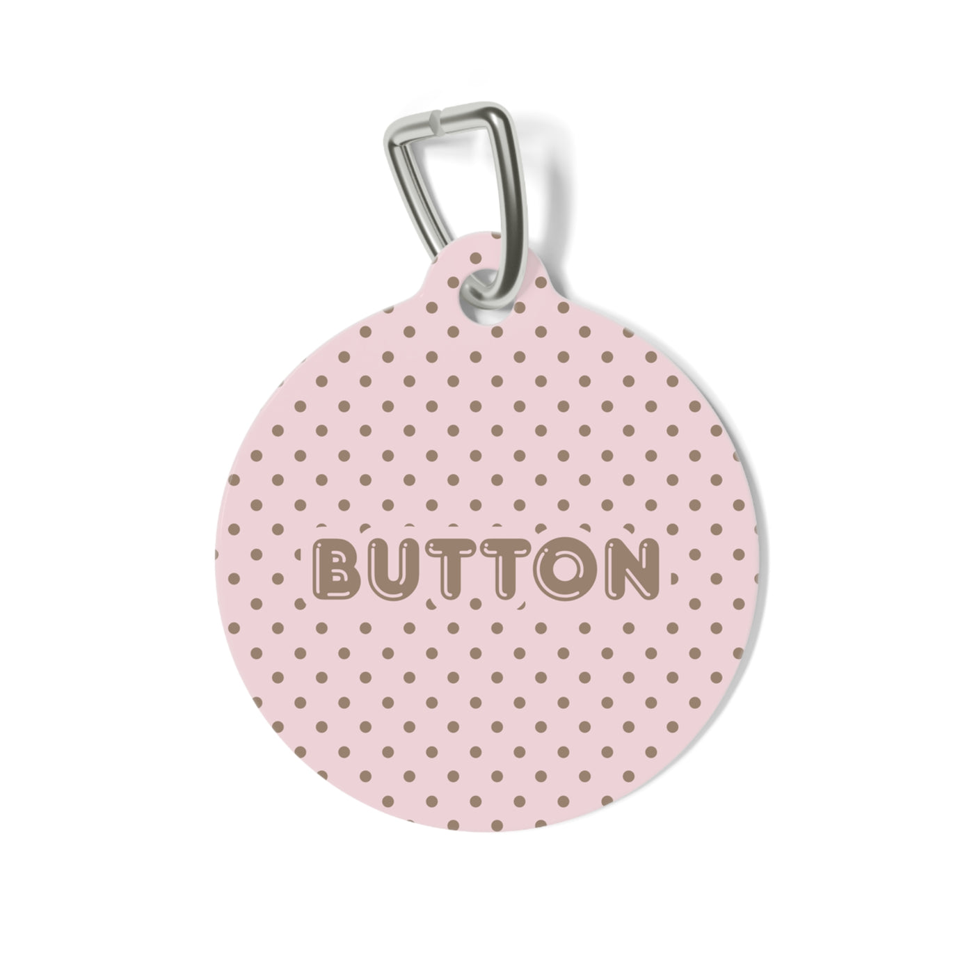 Pink Polka Dot Pet ID Tag