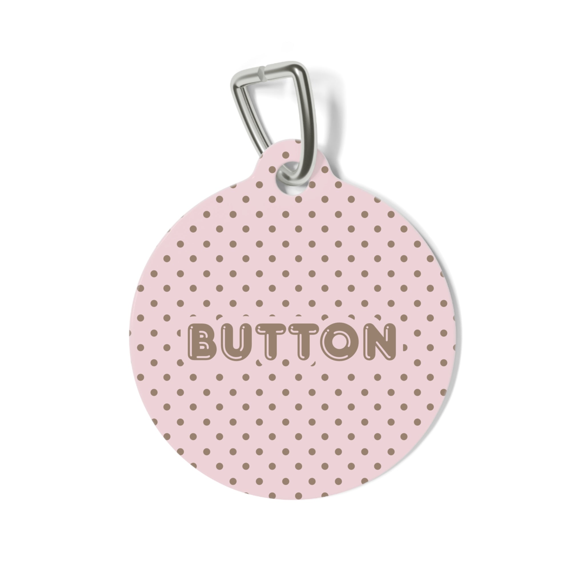 Pink Polka Dot Pet ID Tag