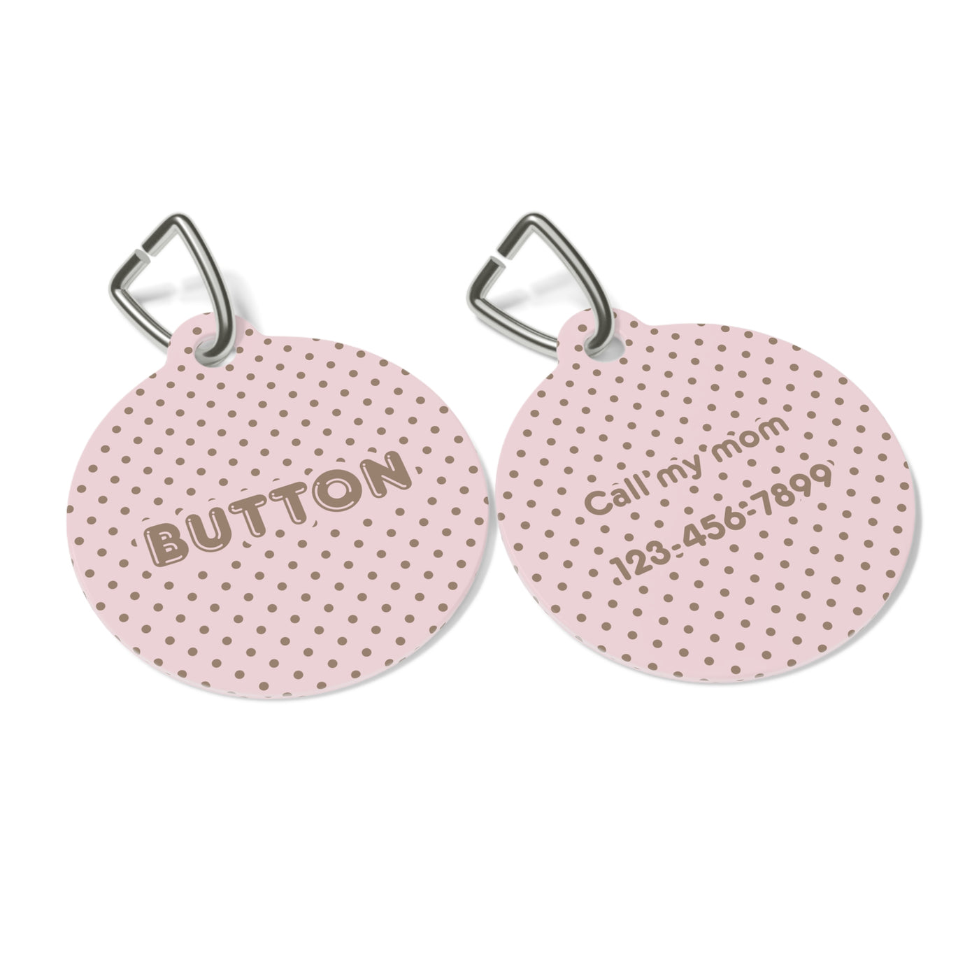 Pink Polka Dot Pet ID Tag