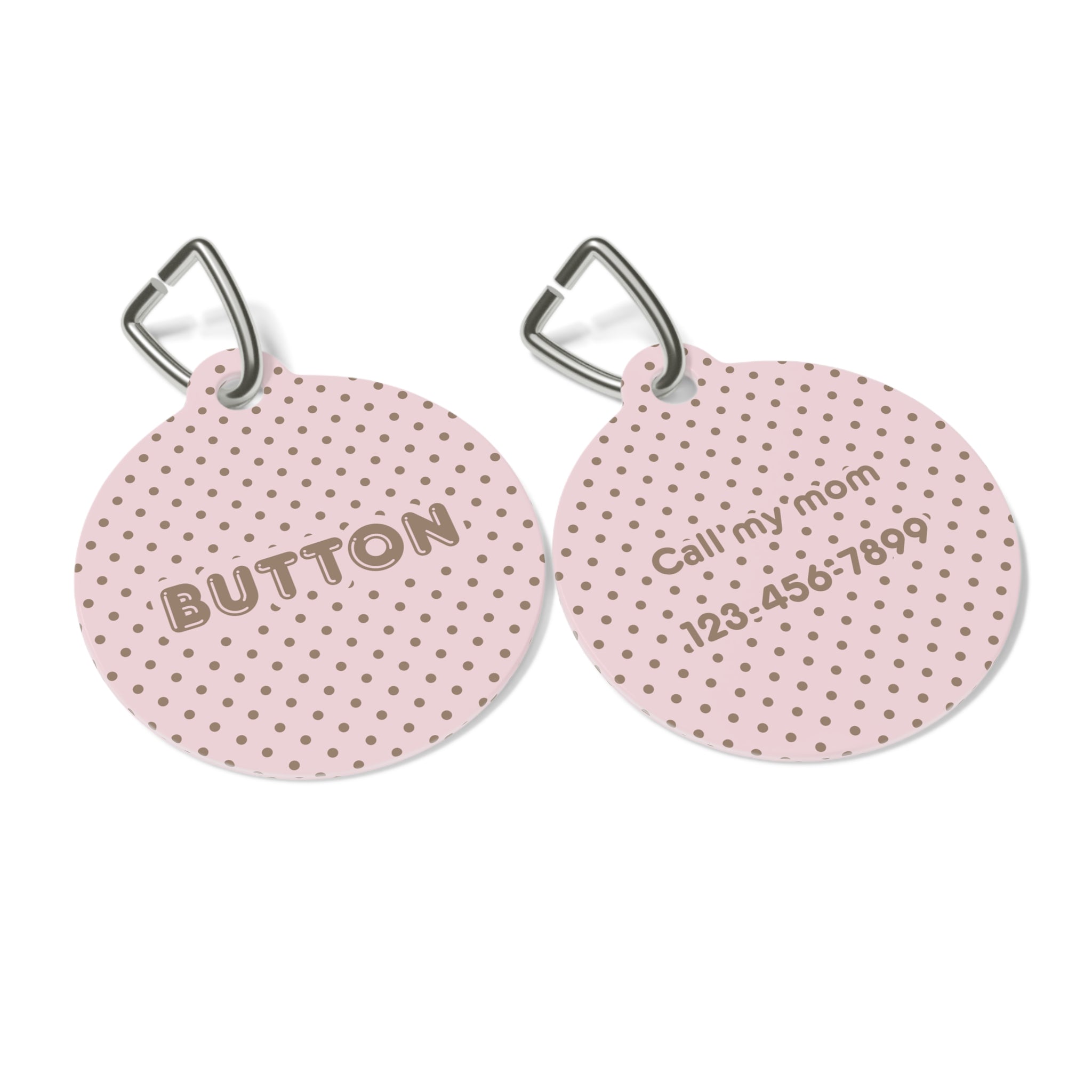 Pink Polka Dot Pet ID Tag